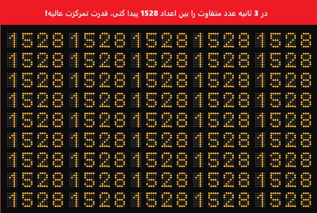آزمون قدرت دید با عدد 1328