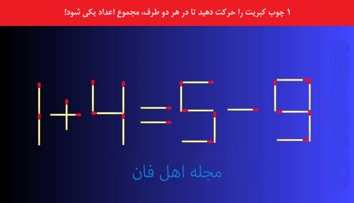تست با جابجایی چوب کبریت