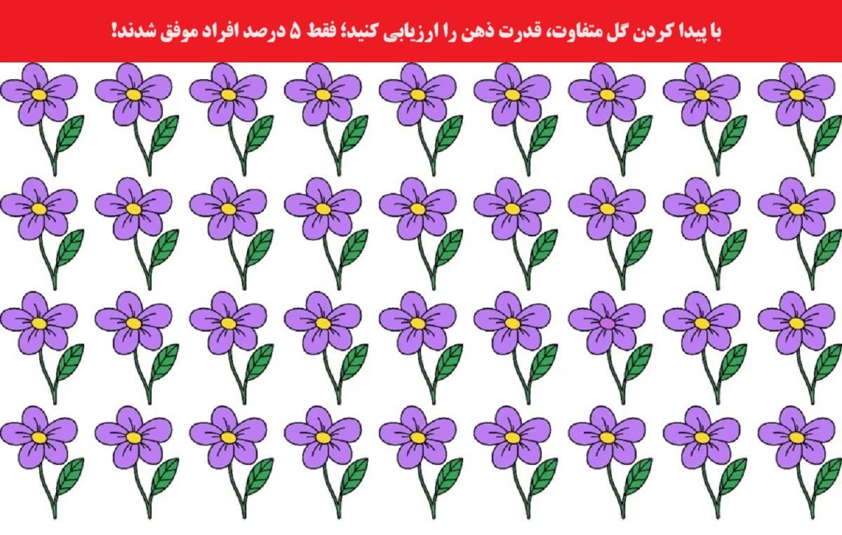 آزمون تصویری شناخت گل متفاوت