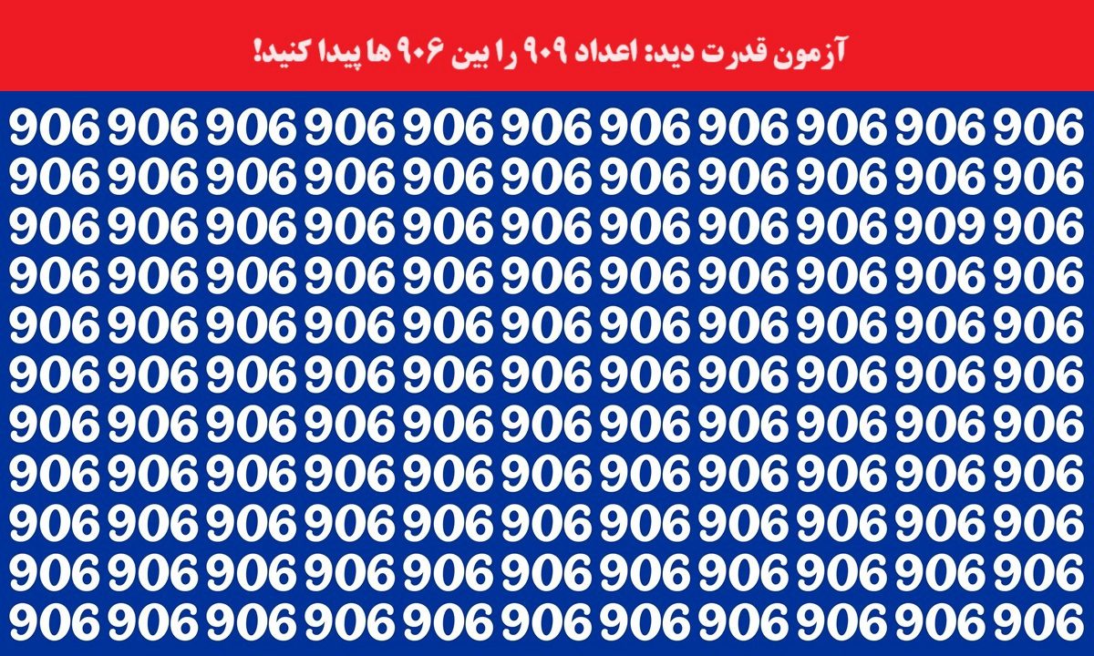آزمون تمرکز با عدد 909