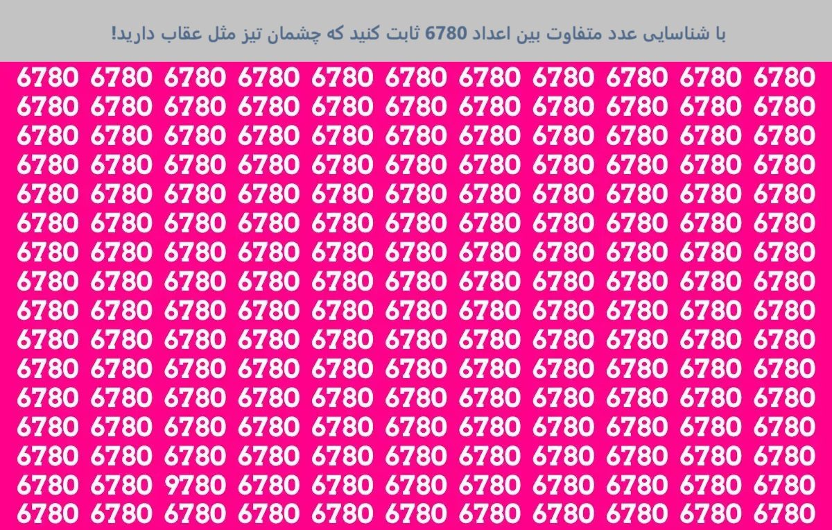 تست قدرت تمرکز با عدد 9780