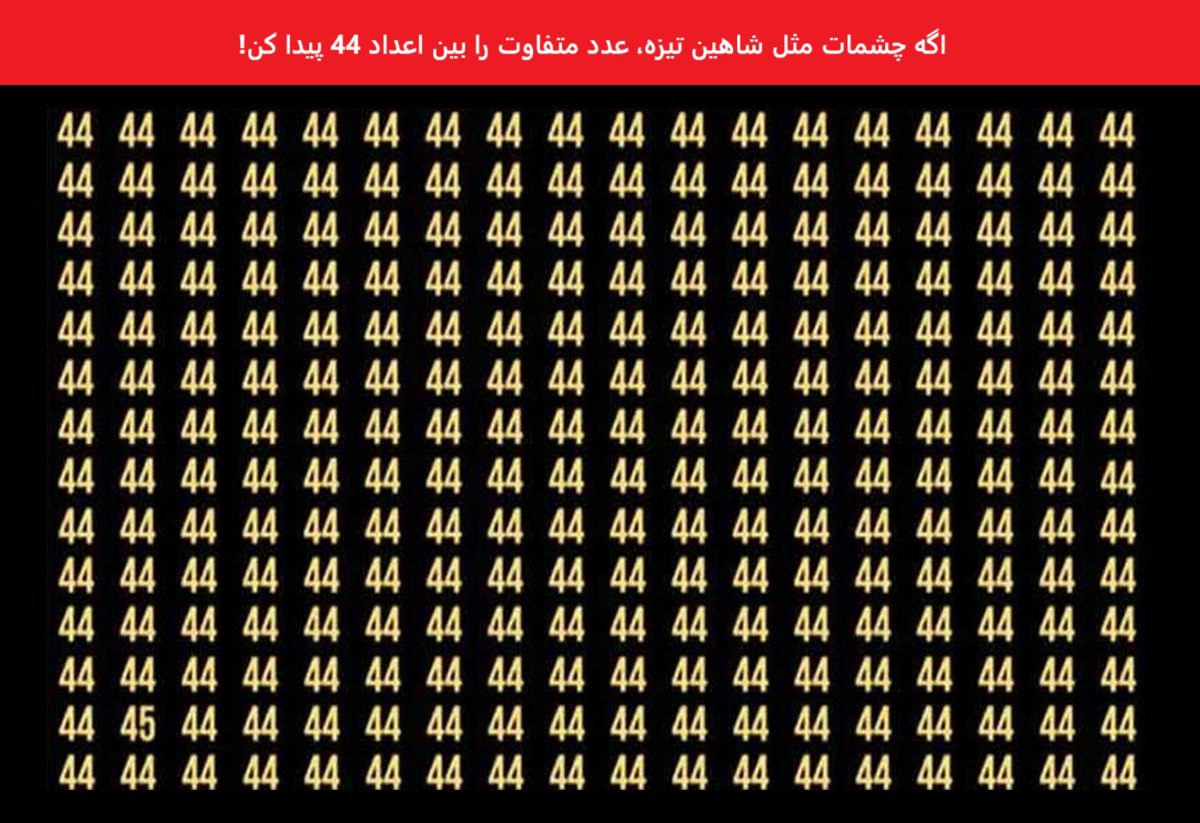 آزمون ارزیابی قدرت بینایی با عدد متفاوت
