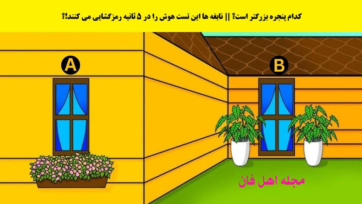 تست هوش با شناسایی پنجره بزرگتر