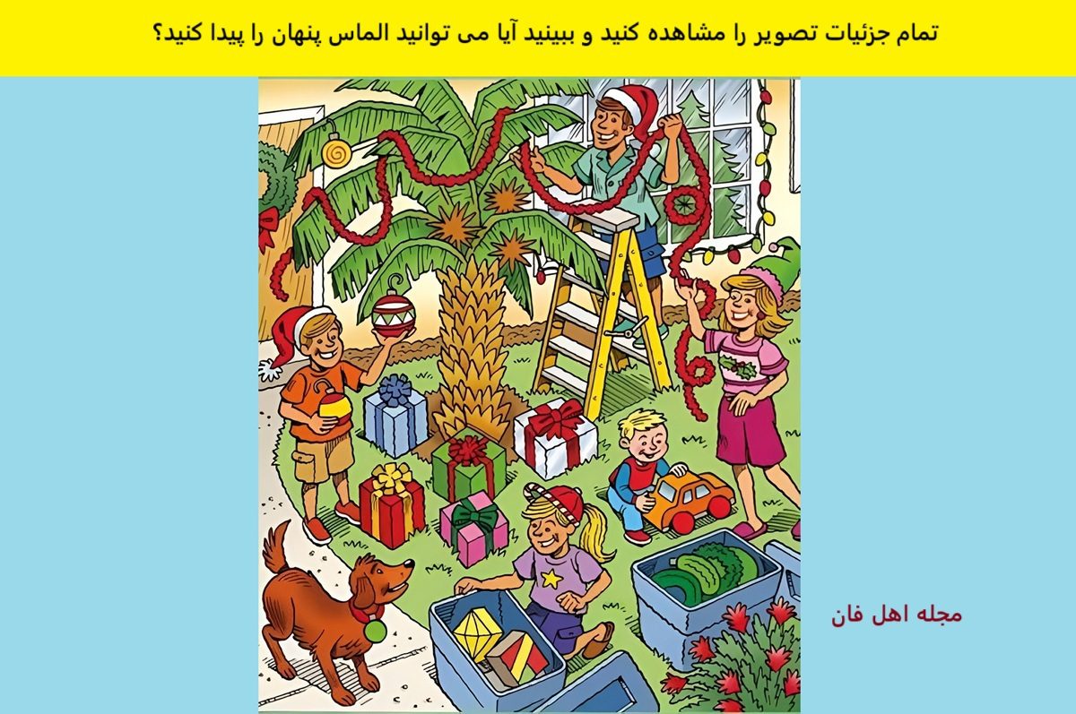 تست بینایی یافتن الماس در جشن سال نو