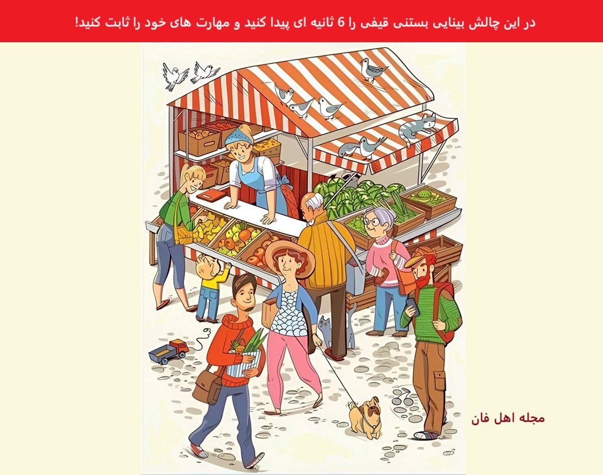 تست بینایی یافتن بستنی قیفی در بازار