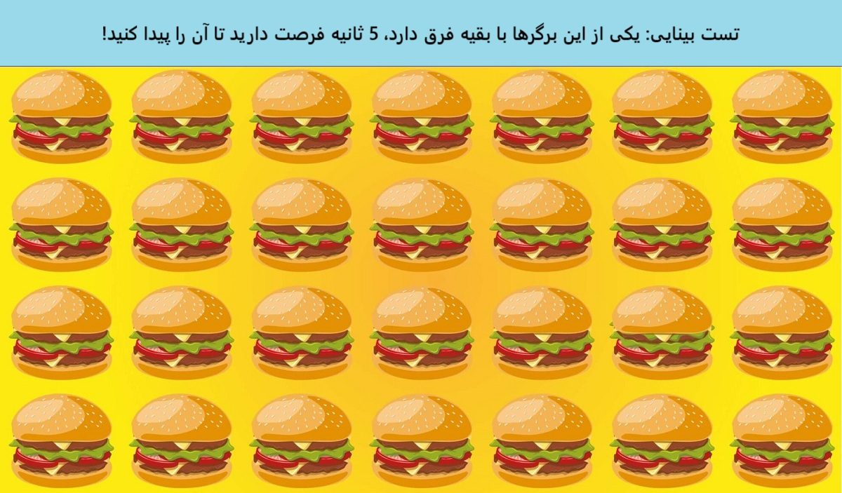 تست بینایی یافتن برگر متفاوت