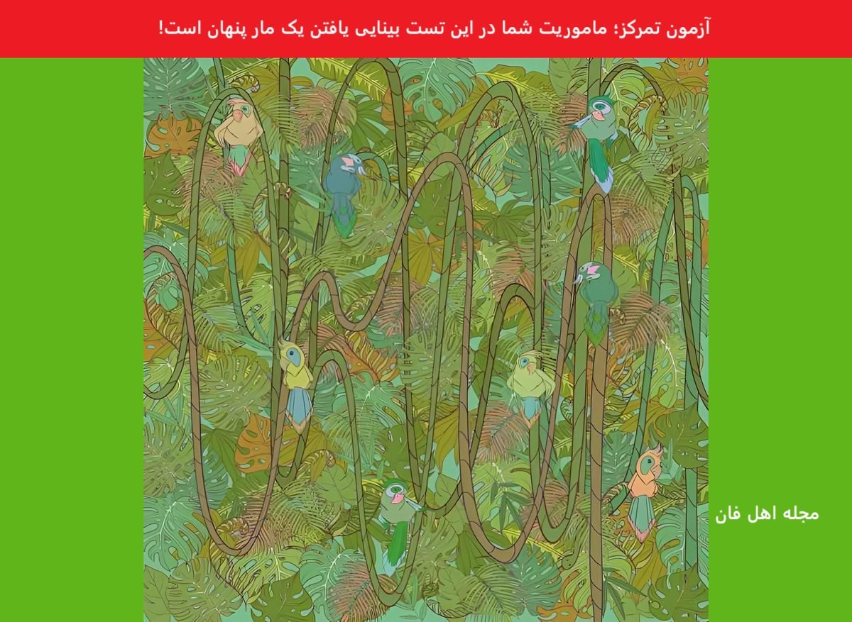 تست بینایی یافتن مار در جنگل