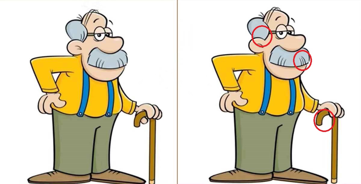 آزمون شناخت تفاوتهای تصویر پیرمرد-2