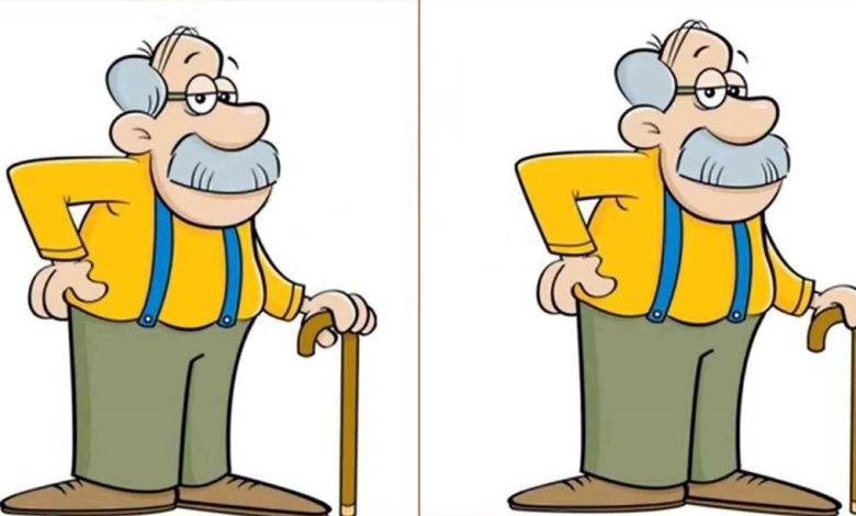 آزمون شناخت تفاوتهای تصویر پیرمرد