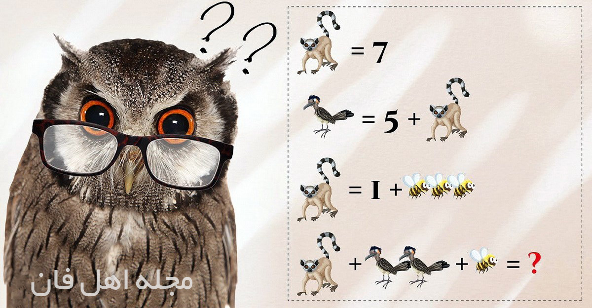 آزمون ریاضی با مجموع حیوانات-1