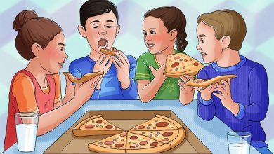 آزمون تصویری پیتزا خوردن کودکان