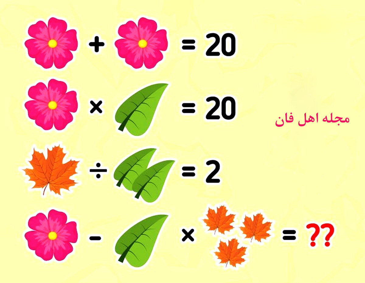 آزمون ریاضی با ارزش برگ ها و گل-1