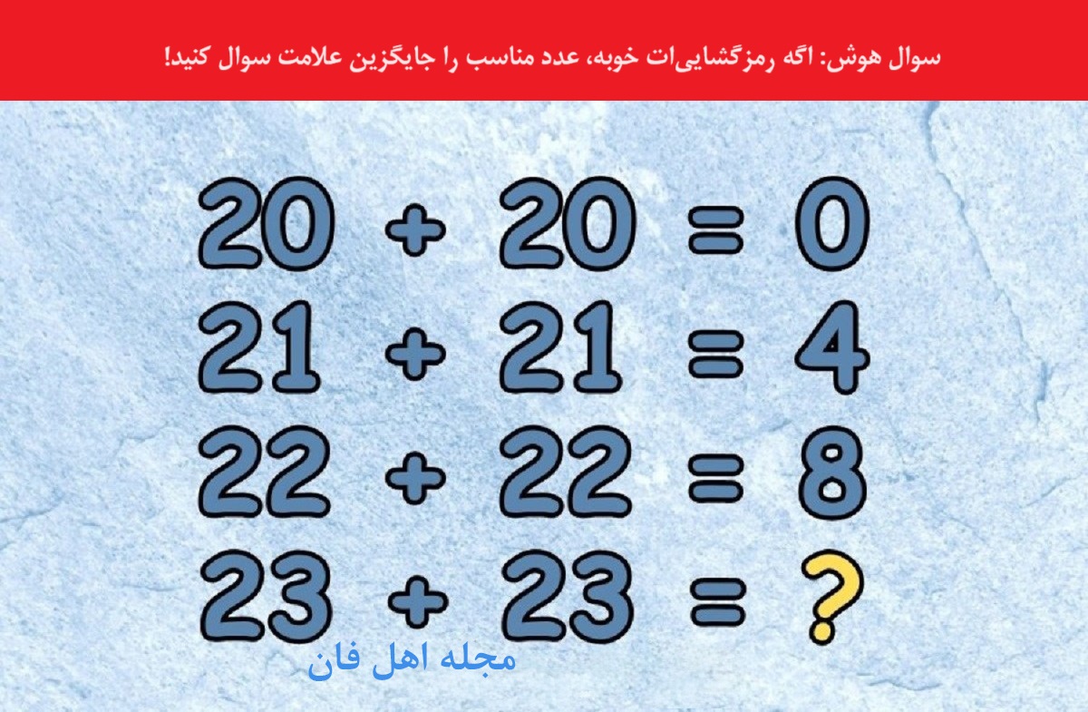 آزمون هوش با رمزگشایی عدد مناسب