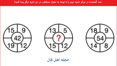 آزمون شناسایی عدد گمشده در دایره