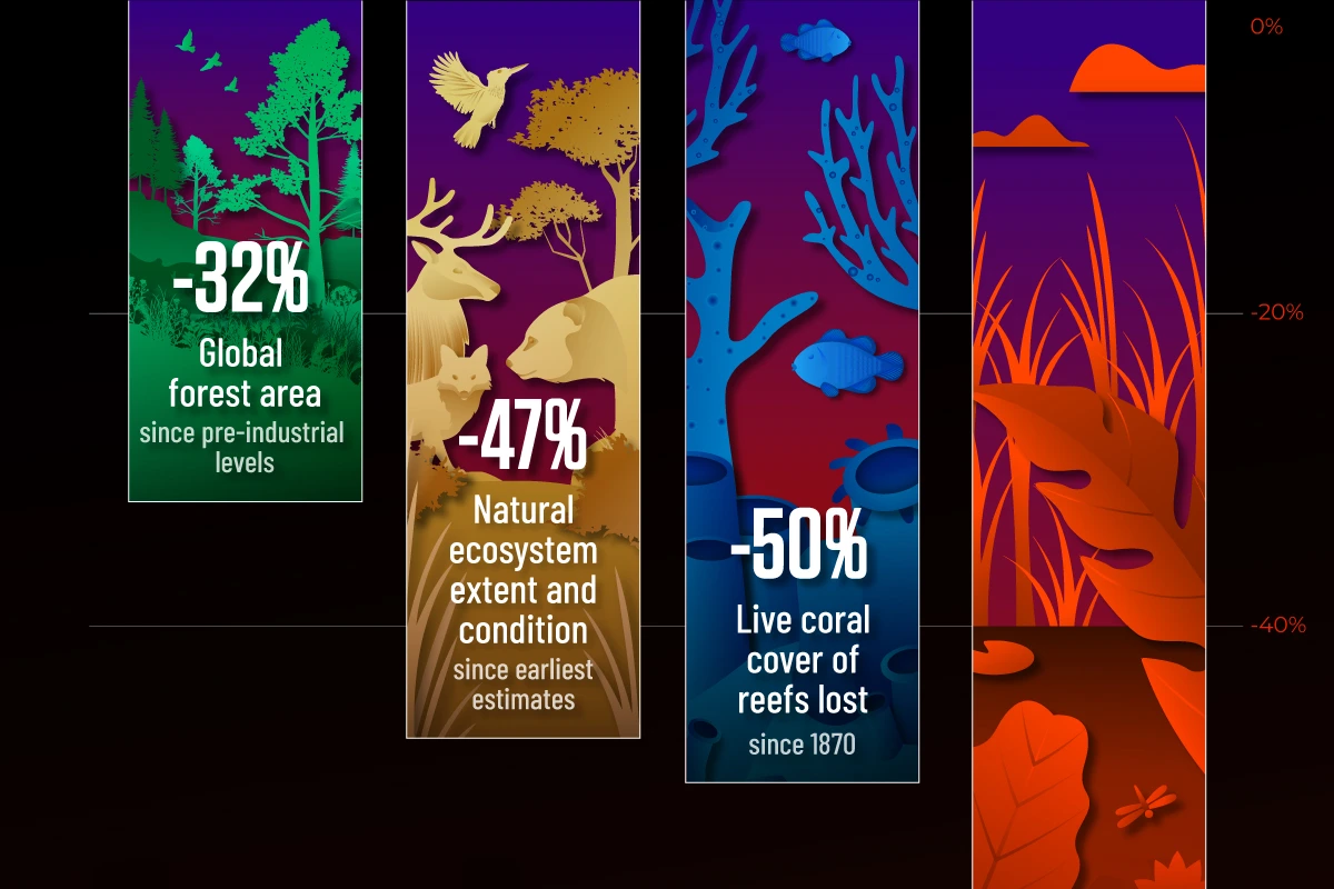 نابودی اکوسیستم‌های زمین در یک نگاه + اینفوگرافی