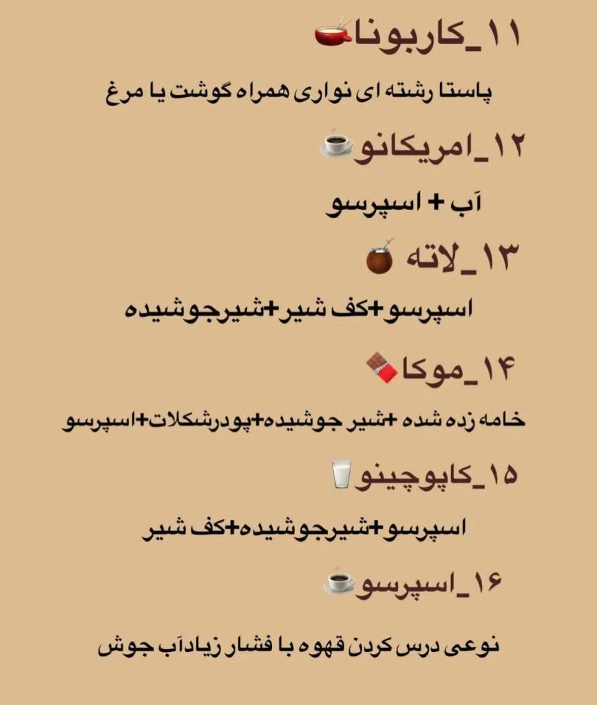 اصطلاحات کافهای