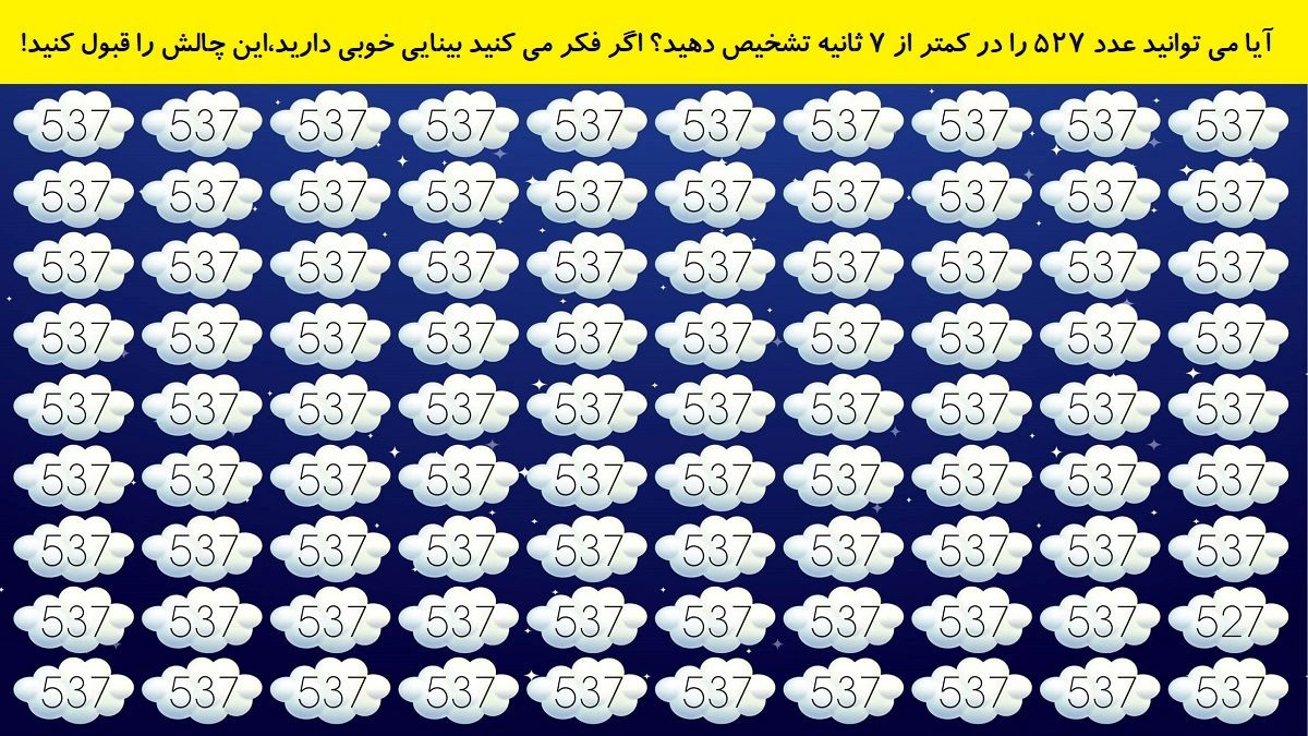 تست بینایی یافتن عدد 527-1