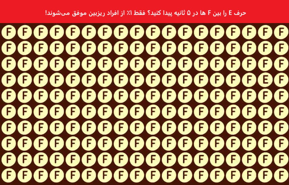 آزمون شناسایی حرف متفاوت در تصویر