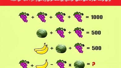 تست هوش ریاضی انگور و موز و هندوانه